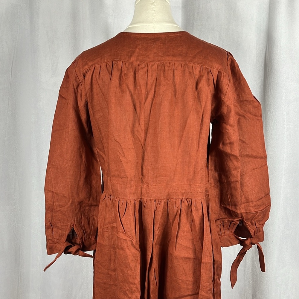 NWT Myrah Penaloza Valentina Dress in Harvest Moon Burnt Orange. - Picture 6 of 11